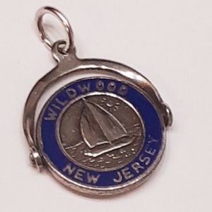 Vintage Marked Sterling Silver Blue Enamel Charm